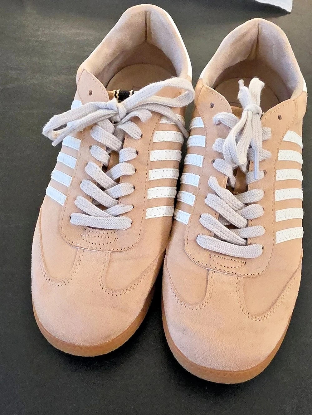 Shu Shop STEFFIE Suede Low Top Sneakers in Beige & White 12